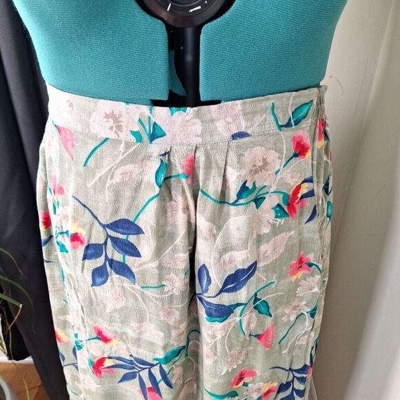 Vintage 90s Rayon Floral Midi Skirt Grunge Women Size XL - Picture 6 of 7